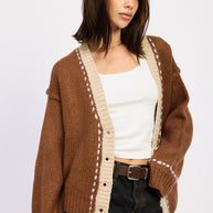 BUTTON DOWN CONTRASTED CARDIGAN-Emory Park-[option4]-[option5]-[option6]-[option7]-[option8]-Shop-Boutique-Clothing-for-Women-Online