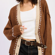 BUTTON DOWN CONTRASTED CARDIGAN-Emory Park-[option4]-[option5]-[option6]-[option7]-[option8]-Shop-Boutique-Clothing-for-Women-Online