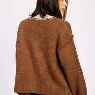 BUTTON DOWN CONTRASTED CARDIGAN-Emory Park-[option4]-[option5]-[option6]-[option7]-[option8]-Shop-Boutique-Clothing-for-Women-Online