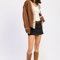 BUTTON DOWN CONTRASTED CARDIGAN-Emory Park-[option4]-[option5]-[option6]-[option7]-[option8]-Shop-Boutique-Clothing-for-Women-Online