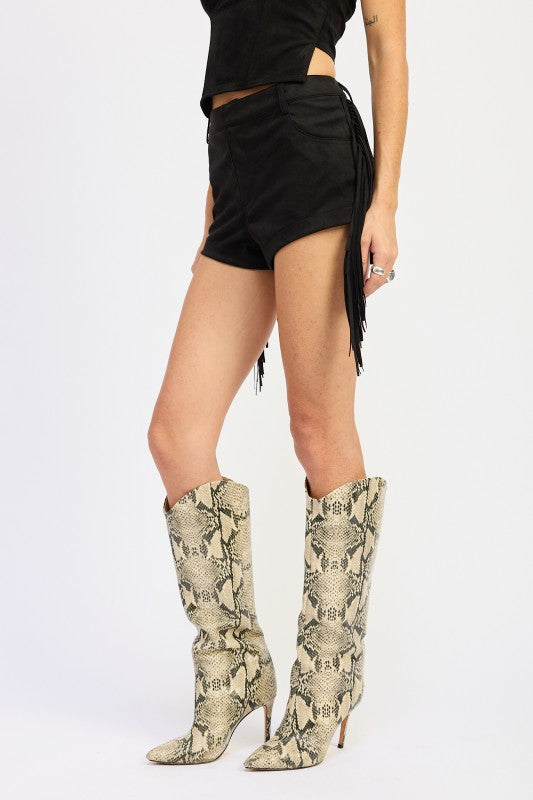 SUEDE FRINDGE SIDE SHORTS-Emory Park-[option4]-[option5]-[option6]-[option7]-[option8]-Shop-Boutique-Clothing-for-Women-Online