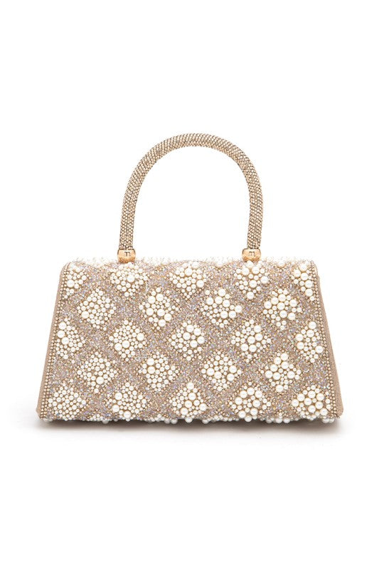 Rhinestone And Pearl Iconic Top Handle Clutch Bag-LA Jewelry Plaza-[option4]-[option5]-[option6]-[option7]-[option8]-Shop-Boutique-Clothing-for-Women-Online