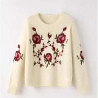 Floral Embroidered Knit Sweater-Miss Sparkling-[option4]-[option5]-[option6]-[option7]-[option8]-Shop-Boutique-Clothing-for-Women-Online