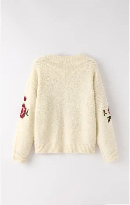 Floral Embroidered Knit Sweater-Miss Sparkling-[option4]-[option5]-[option6]-[option7]-[option8]-Shop-Boutique-Clothing-for-Women-Online