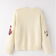 Floral Embroidered Knit Sweater-Miss Sparkling-[option4]-[option5]-[option6]-[option7]-[option8]-Shop-Boutique-Clothing-for-Women-Online