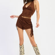 SUEDE HALTER TOP WITH BACK ZIPPER-Emory Park-[option4]-[option5]-[option6]-[option7]-[option8]-Shop-Boutique-Clothing-for-Women-Online