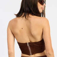 SUEDE HALTER TOP WITH BACK ZIPPER-Emory Park-[option4]-[option5]-[option6]-[option7]-[option8]-Shop-Boutique-Clothing-for-Women-Online