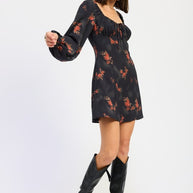 MINI LONG SLEEVE DRESS WITH SQUARE NECKLINE-Emory Park-[option4]-[option5]-[option6]-[option7]-[option8]-Shop-Boutique-Clothing-for-Women-Online