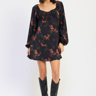 MINI LONG SLEEVE DRESS WITH SQUARE NECKLINE-Emory Park-[option4]-[option5]-[option6]-[option7]-[option8]-Shop-Boutique-Clothing-for-Women-Online