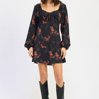 MINI LONG SLEEVE DRESS WITH SQUARE NECKLINE-Emory Park-[option4]-[option5]-[option6]-[option7]-[option8]-Shop-Boutique-Clothing-for-Women-Online