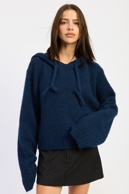 FRINGE HOODIE WITH DRAWSTRINGS-Emory Park-[option4]-[option5]-[option6]-[option7]-[option8]-Shop-Boutique-Clothing-for-Women-Online