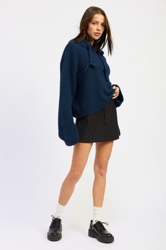 FRINGE HOODIE WITH DRAWSTRINGS-Emory Park-[option4]-[option5]-[option6]-[option7]-[option8]-Shop-Boutique-Clothing-for-Women-Online