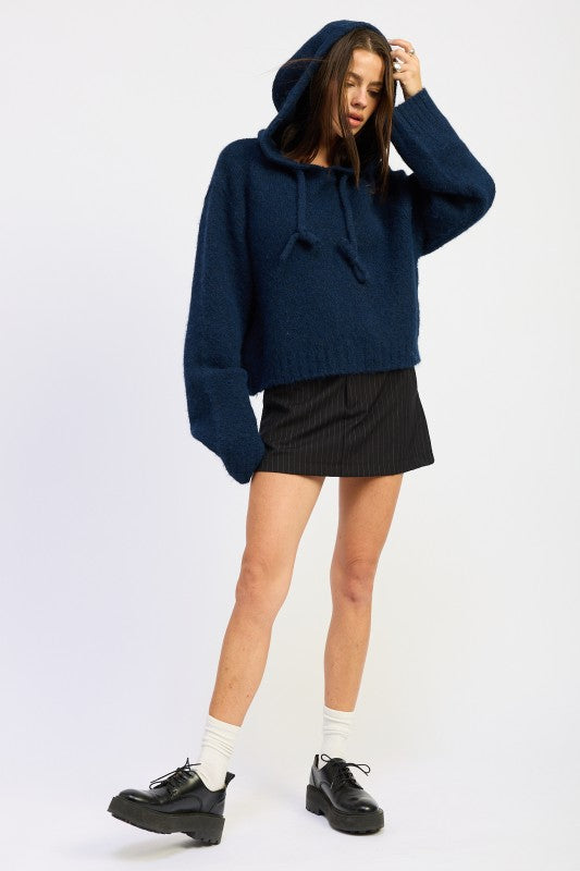 FRINGE HOODIE WITH DRAWSTRINGS-Emory Park-[option4]-[option5]-[option6]-[option7]-[option8]-Shop-Boutique-Clothing-for-Women-Online