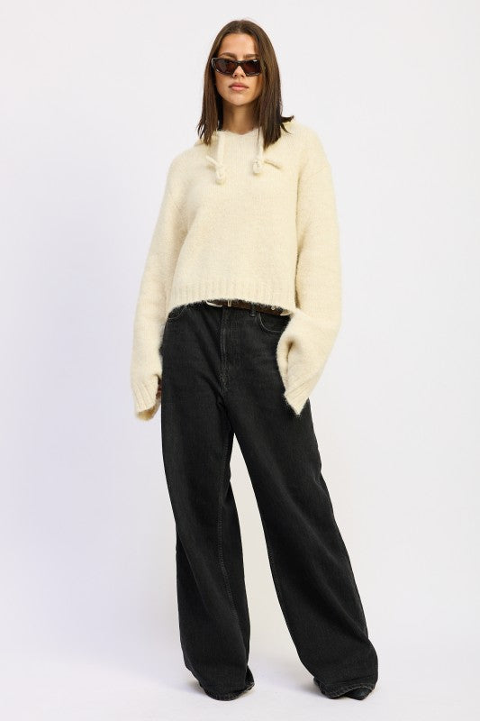 FRINGE HOODIE WITH DRAWSTRINGS-Emory Park-[option4]-[option5]-[option6]-[option7]-[option8]-Shop-Boutique-Clothing-for-Women-Online