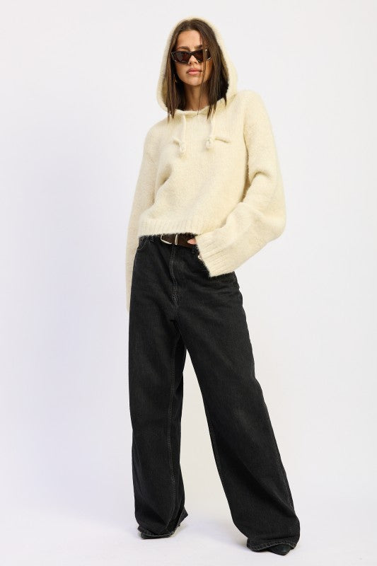 FRINGE HOODIE WITH DRAWSTRINGS-Emory Park-[option4]-[option5]-[option6]-[option7]-[option8]-Shop-Boutique-Clothing-for-Women-Online