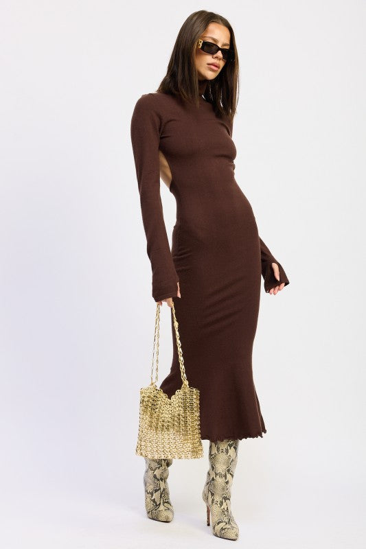 TURTLE NECK MIDI DRESS WITH BACK CUTOUT-Emory Park-[option4]-[option5]-[option6]-[option7]-[option8]-Shop-Boutique-Clothing-for-Women-Online