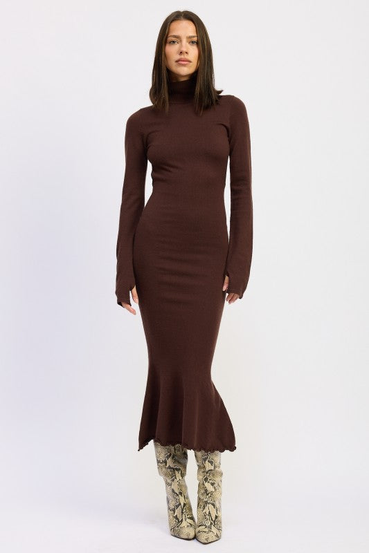 TURTLE NECK MIDI DRESS WITH BACK CUTOUT-Emory Park-BROWN-S-[option4]-[option5]-[option6]-[option7]-[option8]-Shop-Boutique-Clothing-for-Women-Online