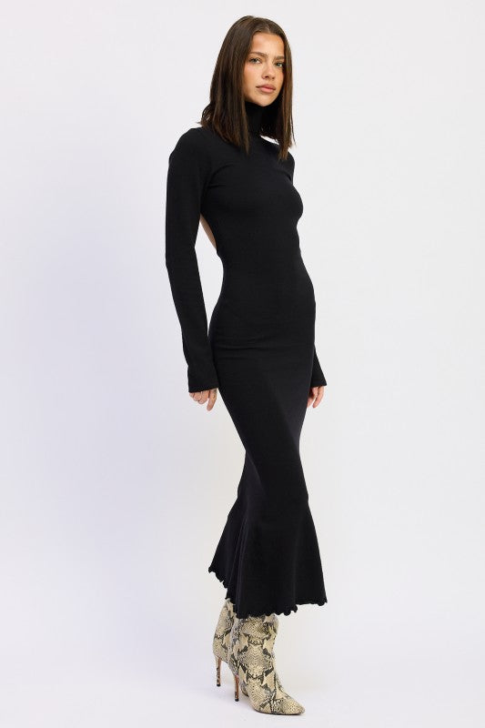 TURTLE NECK MIDI DRESS WITH BACK CUTOUT-Emory Park-[option4]-[option5]-[option6]-[option7]-[option8]-Shop-Boutique-Clothing-for-Women-Online