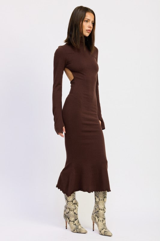 TURTLE NECK MIDI DRESS WITH BACK CUTOUT-Emory Park-[option4]-[option5]-[option6]-[option7]-[option8]-Shop-Boutique-Clothing-for-Women-Online