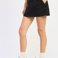 PINSTRIPE MINI SKIRT WITH BELT-Emory Park-[option4]-[option5]-[option6]-[option7]-[option8]-Shop-Boutique-Clothing-for-Women-Online