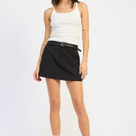 PINSTRIPE MINI SKIRT WITH BELT-Emory Park-[option4]-[option5]-[option6]-[option7]-[option8]-Shop-Boutique-Clothing-for-Women-Online