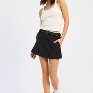 PINSTRIPE MINI SKIRT WITH BELT-Emory Park-[option4]-[option5]-[option6]-[option7]-[option8]-Shop-Boutique-Clothing-for-Women-Online