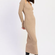 HALTER NECK LONG SLEEVEE MIDI DRESS-Emory Park-[option4]-[option5]-[option6]-[option7]-[option8]-Shop-Boutique-Clothing-for-Women-Online