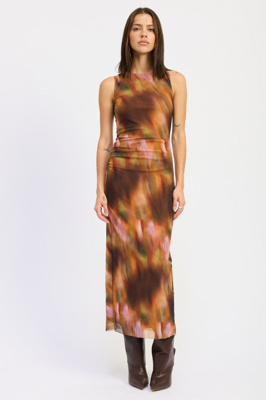 PRINTED MIDI SLEEVELESS DRESS-Emory Park-[option4]-[option5]-[option6]-[option7]-[option8]-Shop-Boutique-Clothing-for-Women-Online