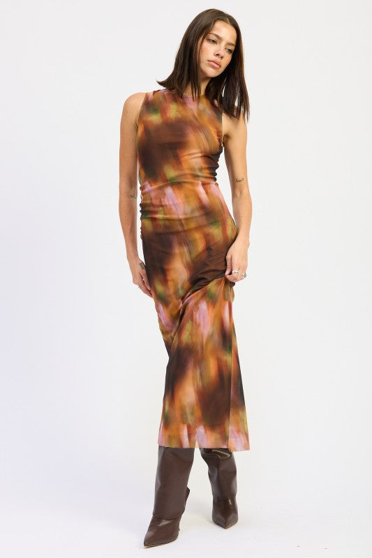 PRINTED MIDI SLEEVELESS DRESS-Emory Park-[option4]-[option5]-[option6]-[option7]-[option8]-Shop-Boutique-Clothing-for-Women-Online