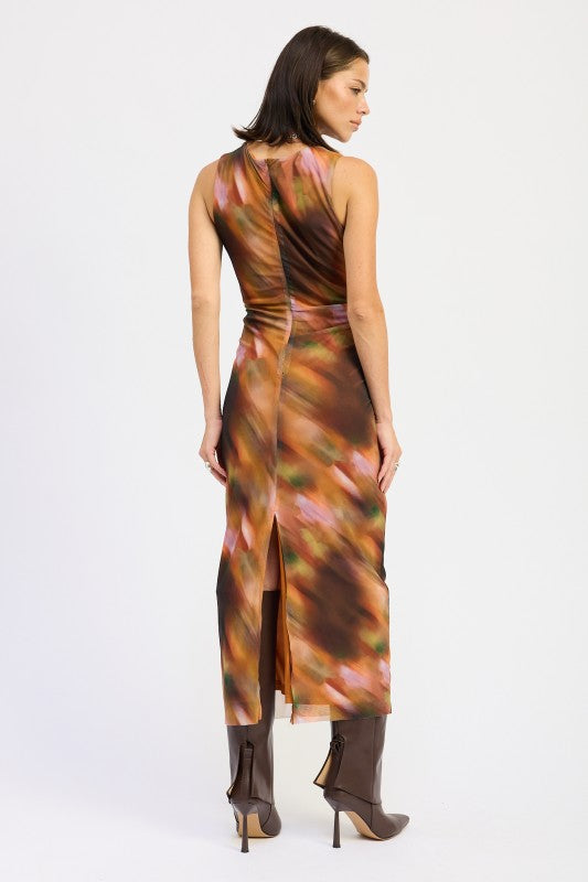 PRINTED MIDI SLEEVELESS DRESS-Emory Park-[option4]-[option5]-[option6]-[option7]-[option8]-Shop-Boutique-Clothing-for-Women-Online