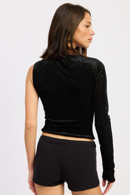 ONE SHOULDER TOP WITH HARDWARE DETAIL-Emory Park-[option4]-[option5]-[option6]-[option7]-[option8]-Shop-Boutique-Clothing-for-Women-Online