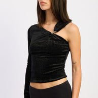 ONE SHOULDER TOP WITH HARDWARE DETAIL-Emory Park-[option4]-[option5]-[option6]-[option7]-[option8]-Shop-Boutique-Clothing-for-Women-Online