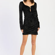 SWEET HEART NECKLINE LONG SLEEVE MINI DRESS-Emory Park-[option4]-[option5]-[option6]-[option7]-[option8]-Shop-Boutique-Clothing-for-Women-Online