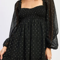 LONG SLEEVE SMOCKED BABY DOLL MINI DRESS-Emory Park-[option4]-[option5]-[option6]-[option7]-[option8]-Shop-Boutique-Clothing-for-Women-Online