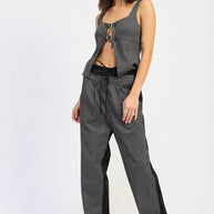 PINSTRIPES SQUARED NECK TOP WITH BUCKLE DETAIL-Emory Park-[option4]-[option5]-[option6]-[option7]-[option8]-Shop-Boutique-Clothing-for-Women-Online