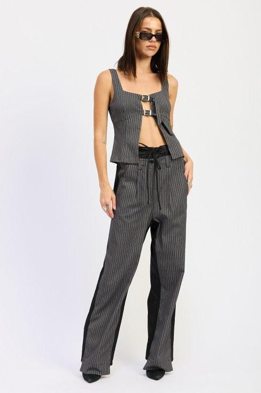 LOOSE FIT MIX MEDIA PANTS-Emory Park-[option4]-[option5]-[option6]-[option7]-[option8]-Shop-Boutique-Clothing-for-Women-Online