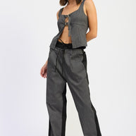 LOOSE FIT MIX MEDIA PANTS-Emory Park-GREY PINSTRIPE-S-[option4]-[option5]-[option6]-[option7]-[option8]-Shop-Boutique-Clothing-for-Women-Online