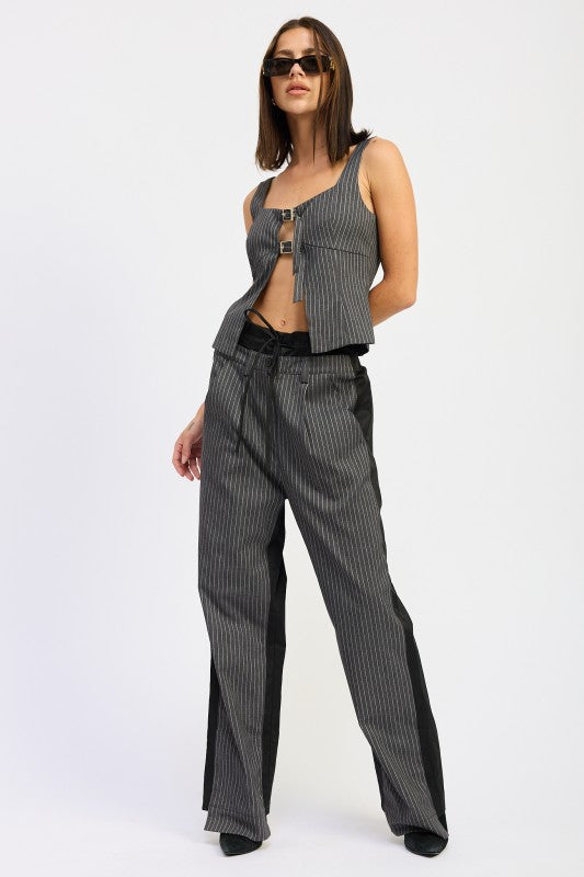 LOOSE FIT MIX MEDIA PANTS-Emory Park-[option4]-[option5]-[option6]-[option7]-[option8]-Shop-Boutique-Clothing-for-Women-Online