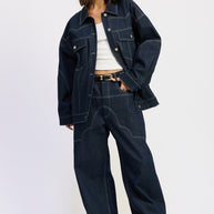 OVERSIZED TWILL BUTTON UP JACKET-Emory Park-[option4]-[option5]-[option6]-[option7]-[option8]-Shop-Boutique-Clothing-for-Women-Online