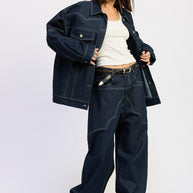 OVERSIZED TWILL BUTTON UP JACKET-Emory Park-[option4]-[option5]-[option6]-[option7]-[option8]-Shop-Boutique-Clothing-for-Women-Online