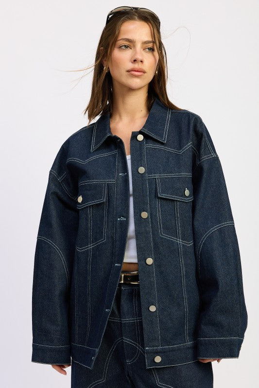 OVERSIZED TWILL BUTTON UP JACKET-Emory Park-DARK DENIM-S-[option4]-[option5]-[option6]-[option7]-[option8]-Shop-Boutique-Clothing-for-Women-Online