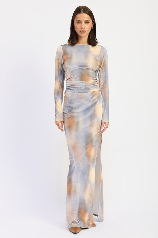 LOW RISE VELVET MAXI SKIRT WITH SLIT-Emory Park-[option4]-[option5]-[option6]-[option7]-[option8]-Shop-Boutique-Clothing-for-Women-Online