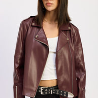 LEATHER BIKER JACKET-Emory Park-[option4]-[option5]-[option6]-[option7]-[option8]-Shop-Boutique-Clothing-for-Women-Online