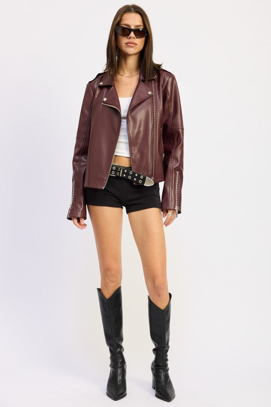 LEATHER BIKER JACKET-Emory Park-[option4]-[option5]-[option6]-[option7]-[option8]-Shop-Boutique-Clothing-for-Women-Online