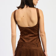 BELTED SUEDE PLEAT MINI DRESS-Emory Park-[option4]-[option5]-[option6]-[option7]-[option8]-Shop-Boutique-Clothing-for-Women-Online