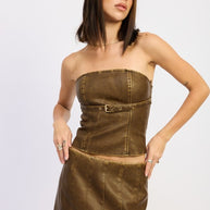 LEATHER TUBE TOP WITH BELT DETAIL-Emory Park-[option4]-[option5]-[option6]-[option7]-[option8]-Shop-Boutique-Clothing-for-Women-Online