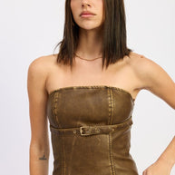 LEATHER TUBE TOP WITH BELT DETAIL-Emory Park-[option4]-[option5]-[option6]-[option7]-[option8]-Shop-Boutique-Clothing-for-Women-Online
