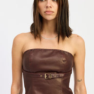 LEATHER TUBE TOP WITH BELT DETAIL-Emory Park-[option4]-[option5]-[option6]-[option7]-[option8]-Shop-Boutique-Clothing-for-Women-Online