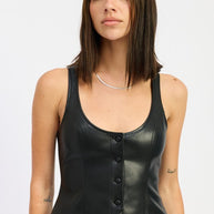 BUTTON UP LEATHER VEST TOP-Emory Park-[option4]-[option5]-[option6]-[option7]-[option8]-Shop-Boutique-Clothing-for-Women-Online