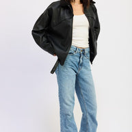 SHEARLING COLLAR VEGAN LEATHER JACKET-Emory Park-[option4]-[option5]-[option6]-[option7]-[option8]-Shop-Boutique-Clothing-for-Women-Online